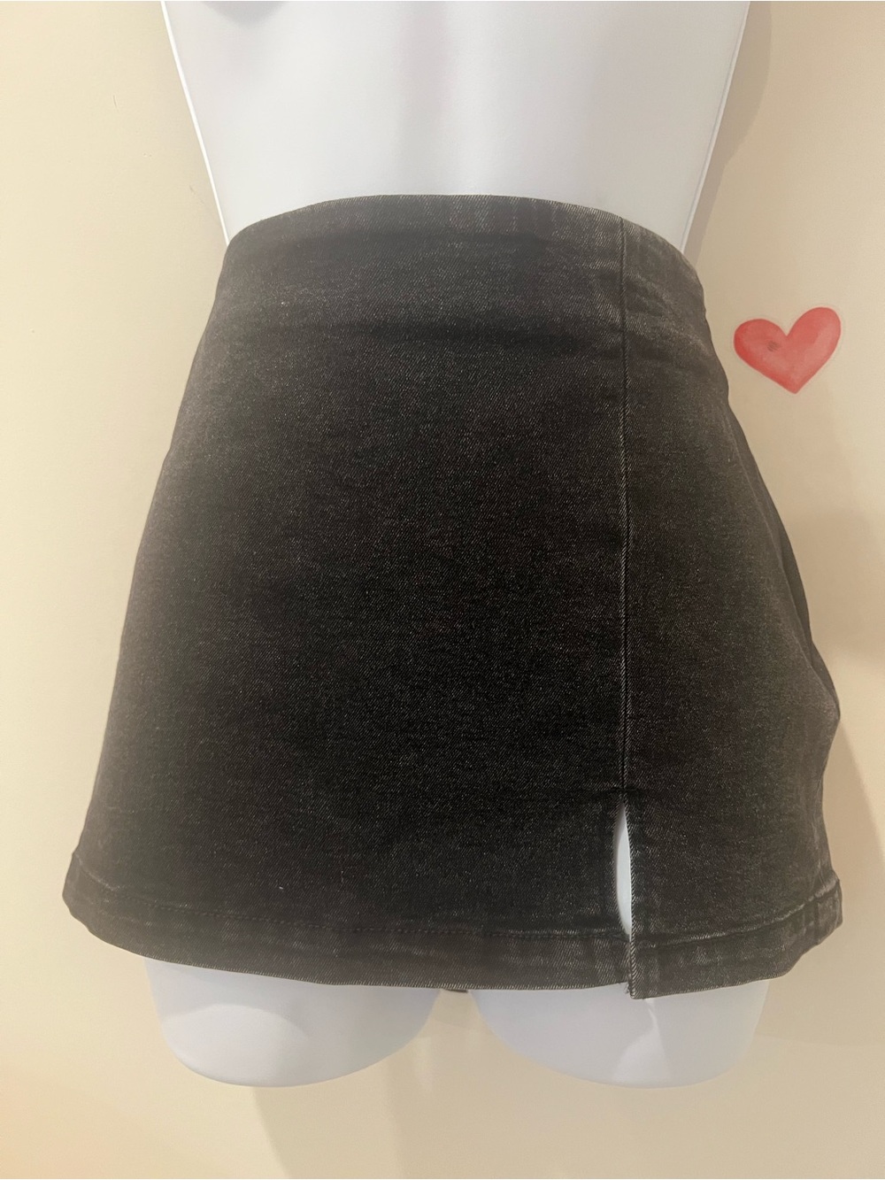 Black Denim Mini Skirt
